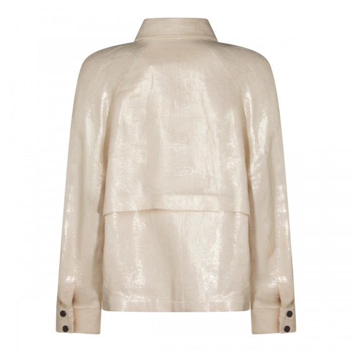 CREAM LINEN CASUAL JACKET 2