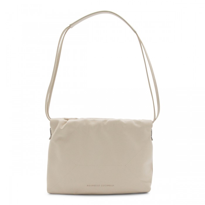 CREAM LEATHER CROSSBODY BAG