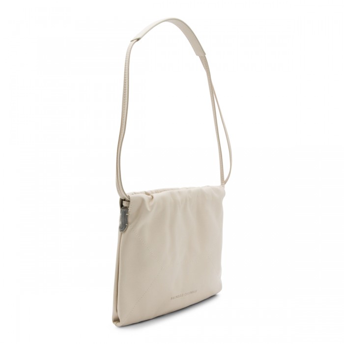 CREAM LEATHER CROSSBODY BAG 2