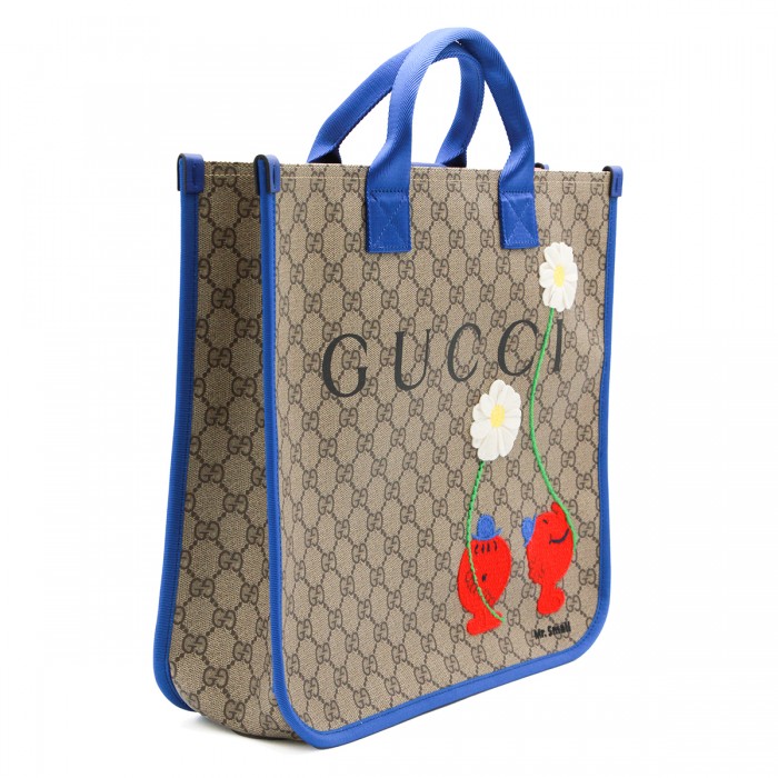 BEIGE AND BLUE TOTE 2