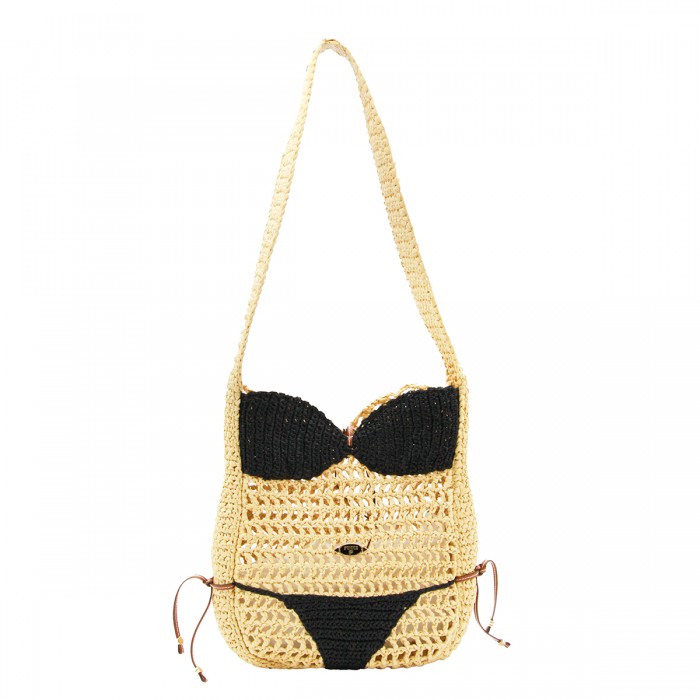 NATURAL AND BLACK RAFFIA...