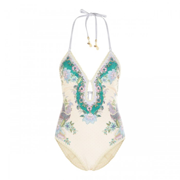 CREAM SCARF FLORAL ONE...