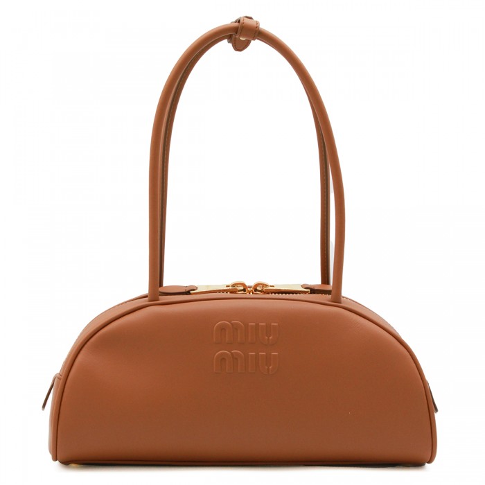 COGNAC LEATHER SHOULDER BAG