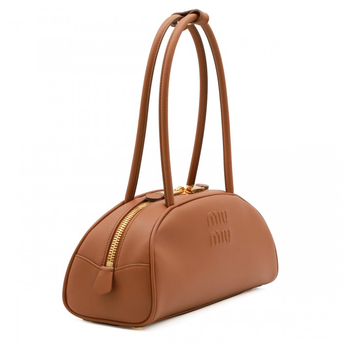 COGNAC LEATHER SHOULDER BAG 2