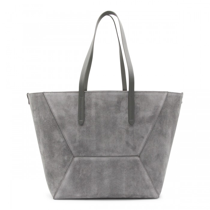 GREY LEATHER TOTE