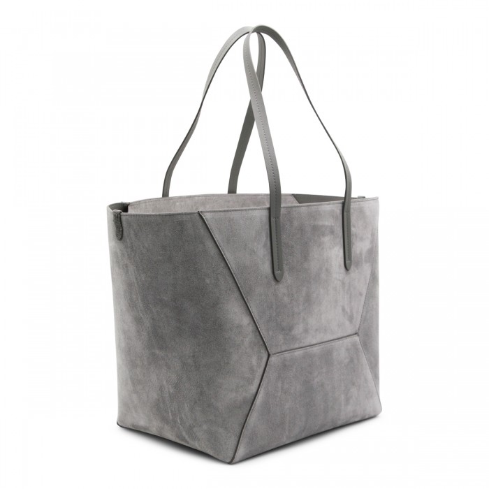 GREY LEATHER TOTE 2