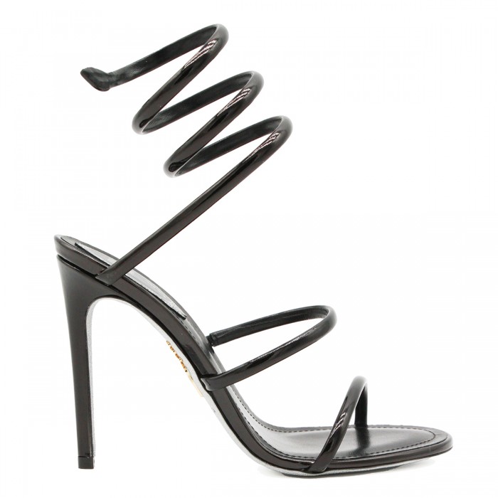 BLACK CLEO STILETTO SANDALS