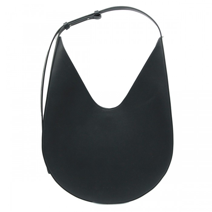 BLACK LEATHER HOBO SHOULDER...