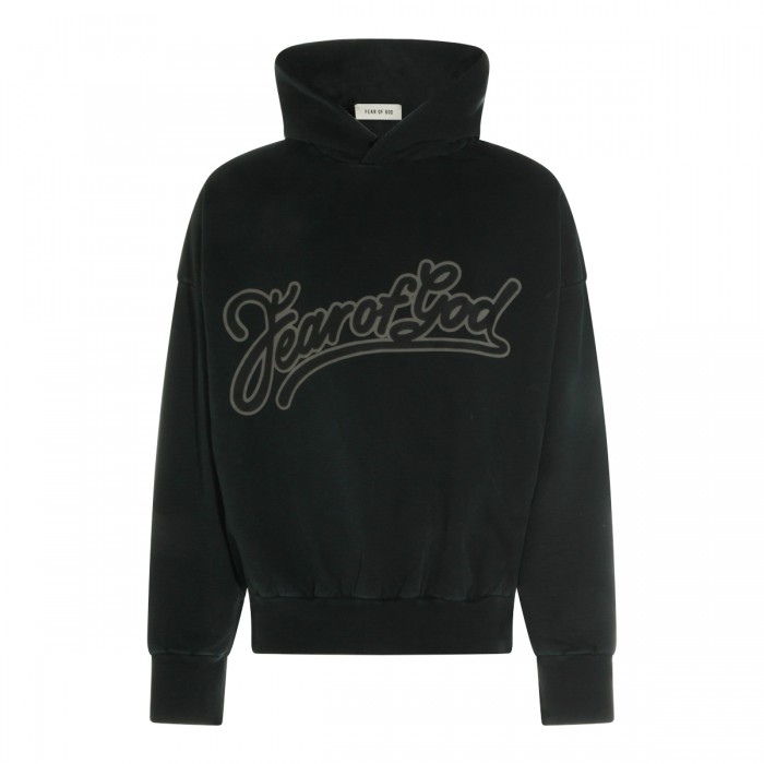 BLACK COTTON SWEATSHIRT