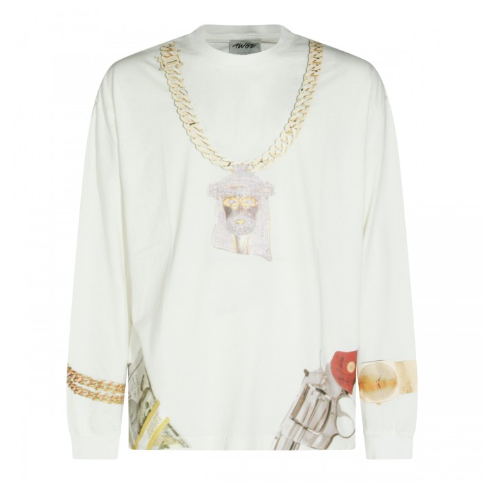 WHITE COTTON T-SHIRT