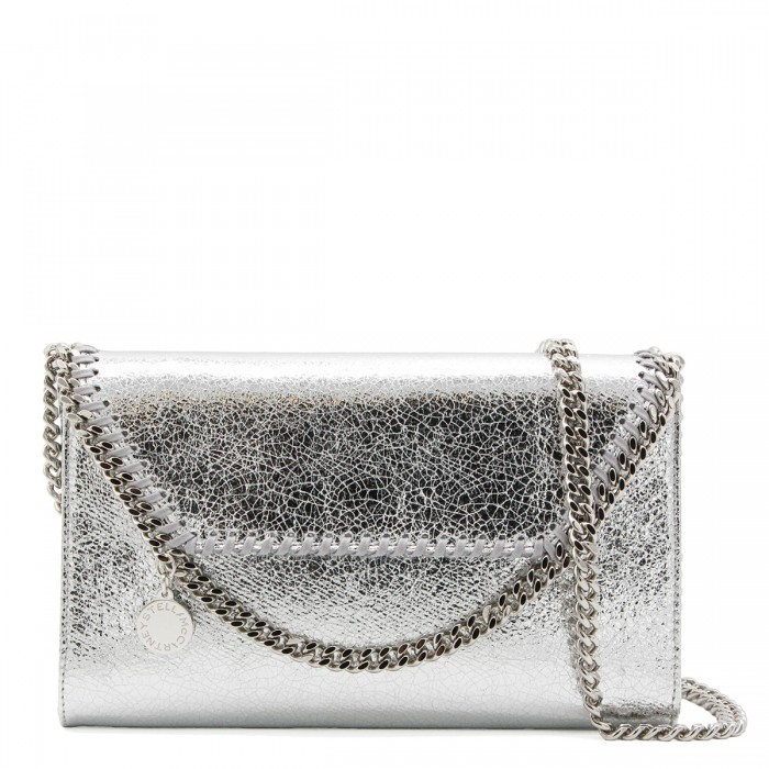SILVER METAL FAUX LEATHER...