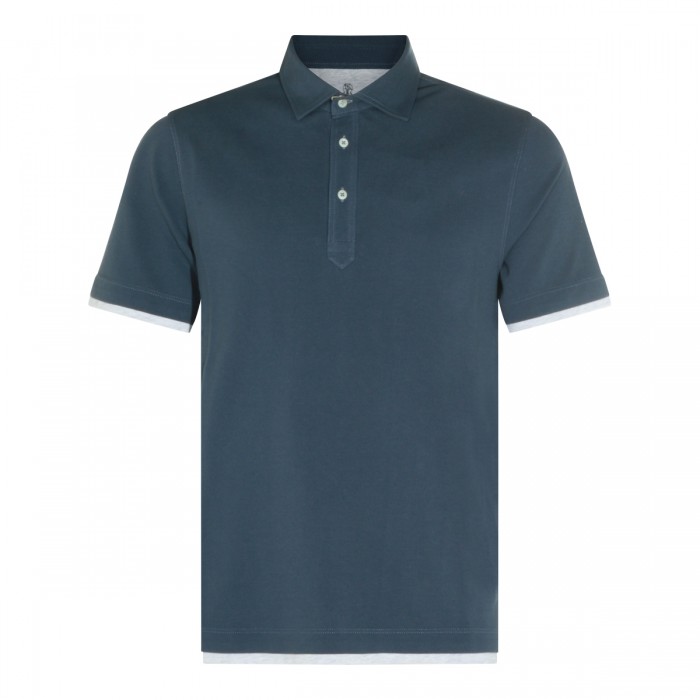 BLUE COTTON POLO SHIRT