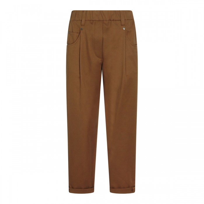 CIGAR BROWN COTTON STRETCH...