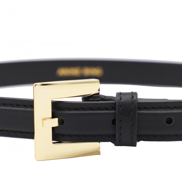 BLACK LEATHER BELT 2
