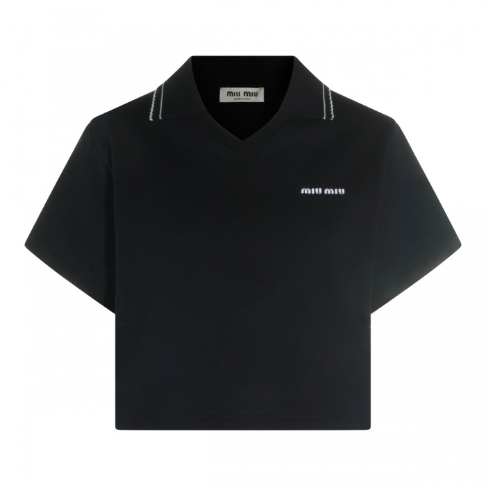 DARK BLUE COTTON CROPPED...
