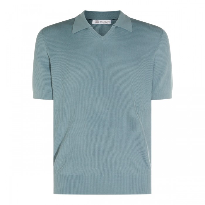 LIGHT BLUE COTTON POLO SHIRT
