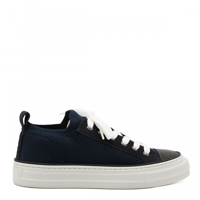 DARK BLUE LEATHER SNEAKERS