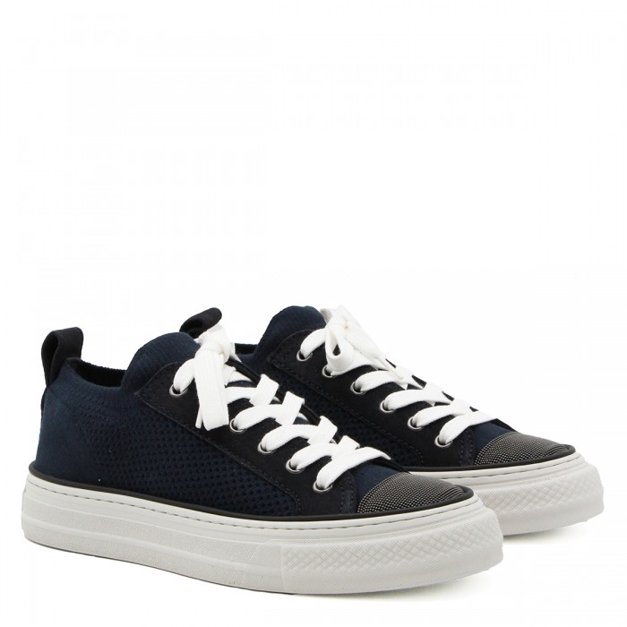 DARK BLUE LEATHER SNEAKERS 2