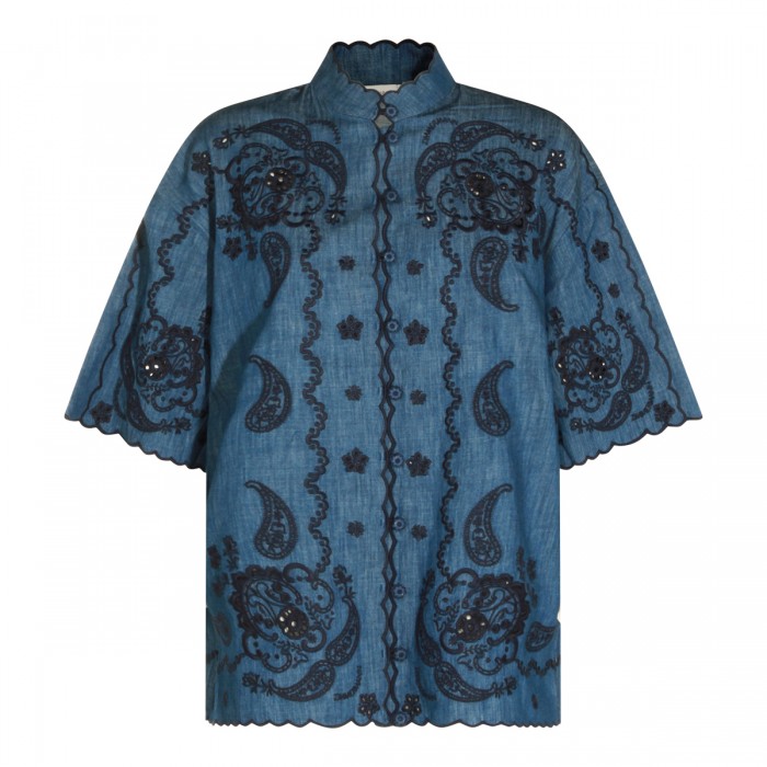 RAILWAY BLUE COTTON SHIRT