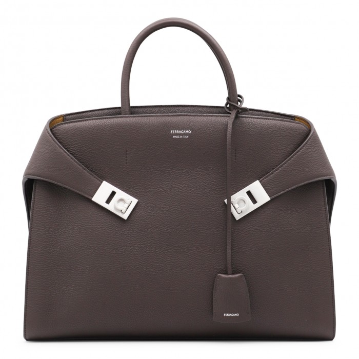 DARK BROWN LEATHER HUG TOP...