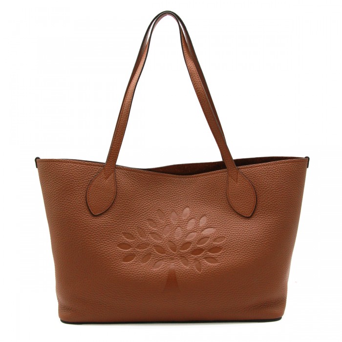 BROWN LEATHER TREE TOTE