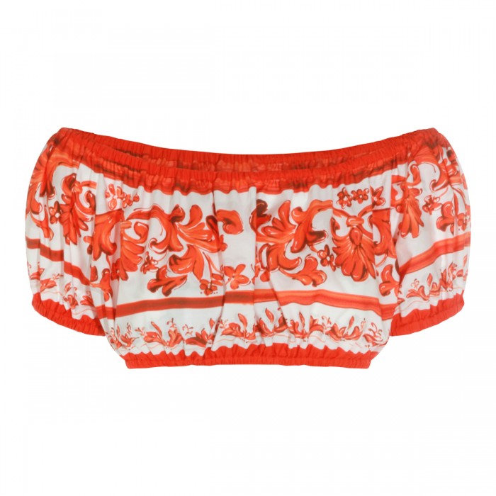 WHITE AND ORANGE COTTON...