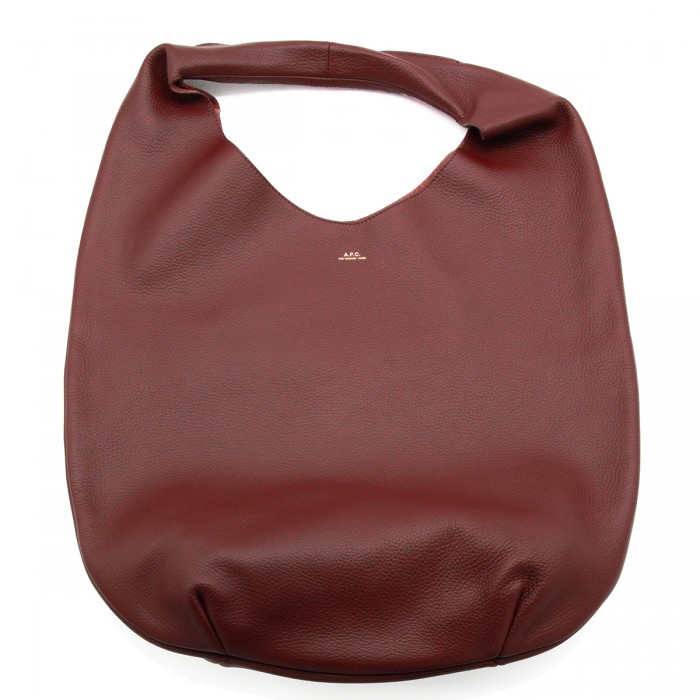 DARK RED LEATHER LA NEIGE TOTE