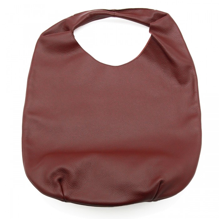 DARK RED LEATHER LA NEIGE TOTE 2