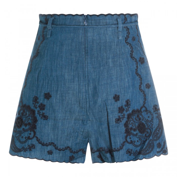 RAILWAY BLUE COTTON SHORTS 2