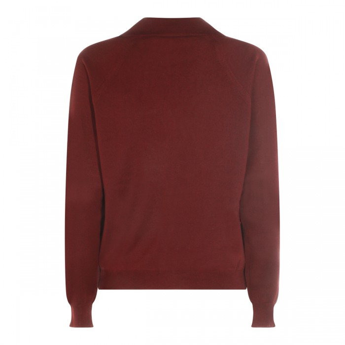 BURGUNDY VIRGIN WOOL CARDIGAN 2