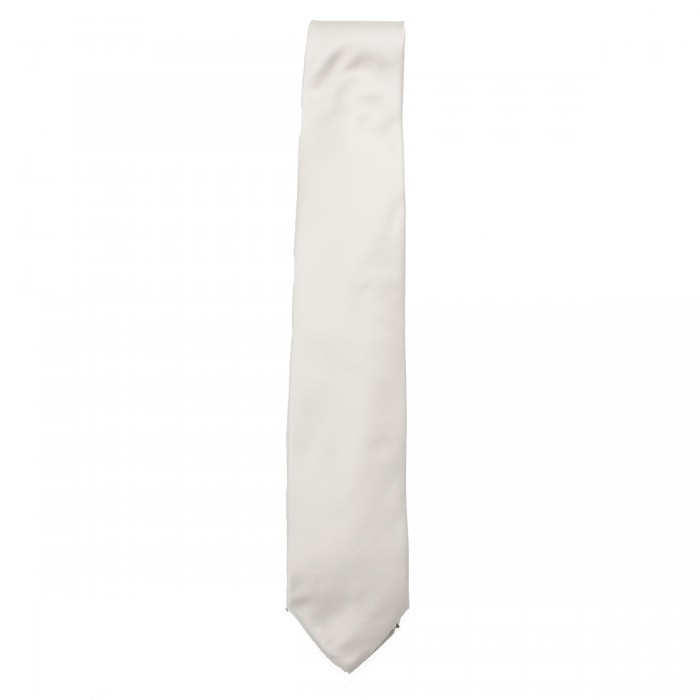 WHITE SILK TIE