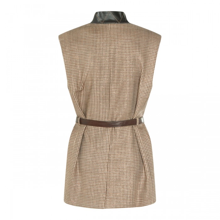 CHECK VIRGIN WOOL GILET BLAZER 2