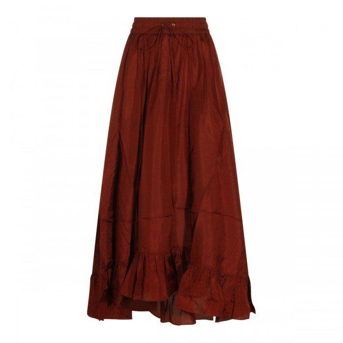 MERLOT SILK LONG SKIRT