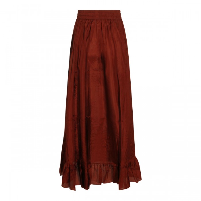 MERLOT SILK LONG SKIRT 2