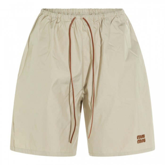 IVORY COTTON BERMUDA SHORTS
