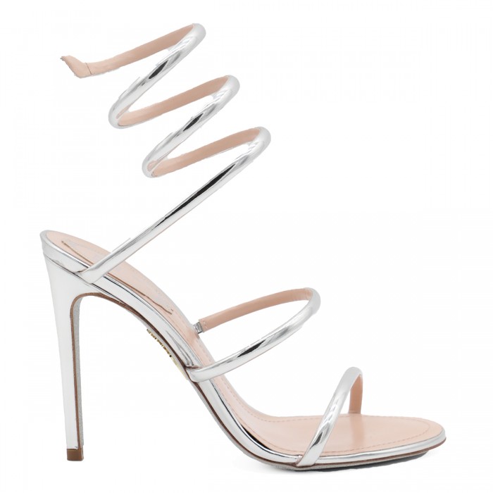 SILVER LEATHER CLEO SANDALS