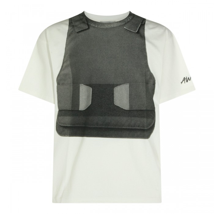 WHITE COTTON ARMY T-SHIRT