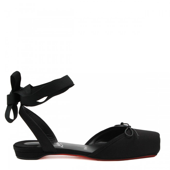 BLACK CASSIA LACE UP FLATS