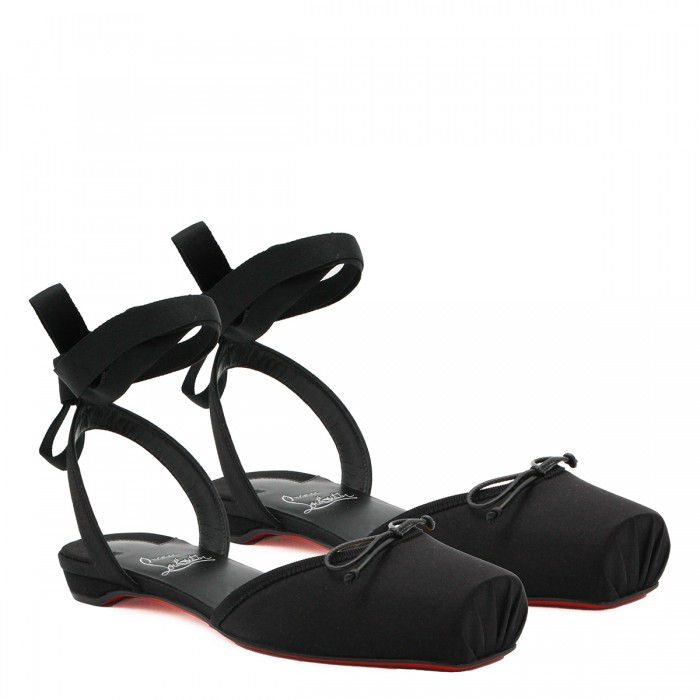BLACK CASSIA LACE UP FLATS 2