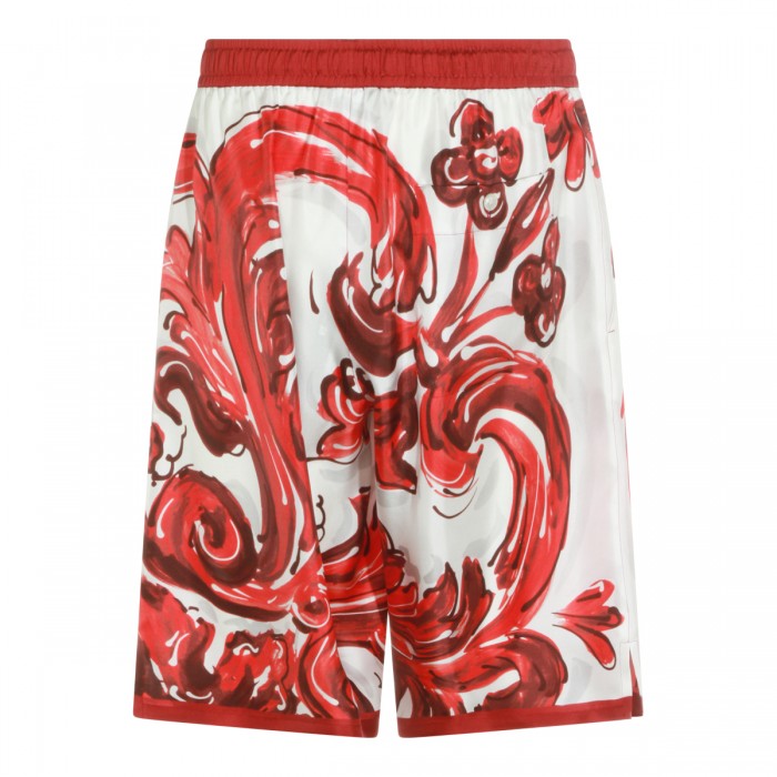 RED AND WHITE SILK SHORTS 2