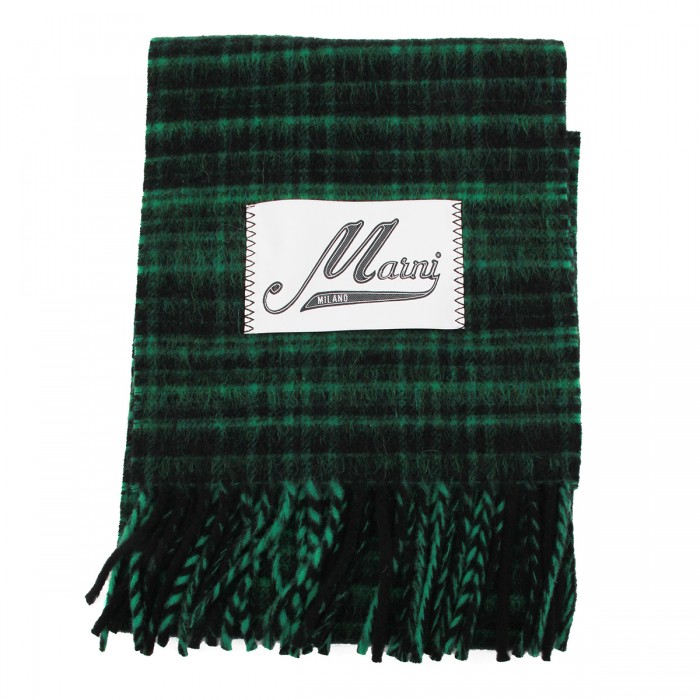 GREEN VIRGIN WOOL SCARF