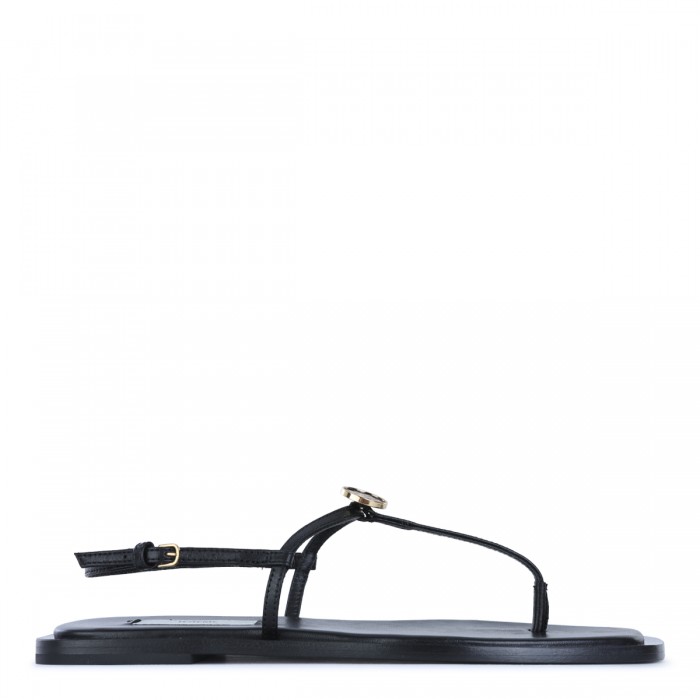 BLACK LEATHER SANDALS