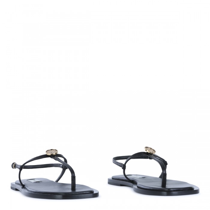 BLACK LEATHER SANDALS 2