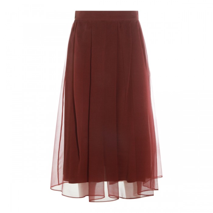 RED SILK SKIRT