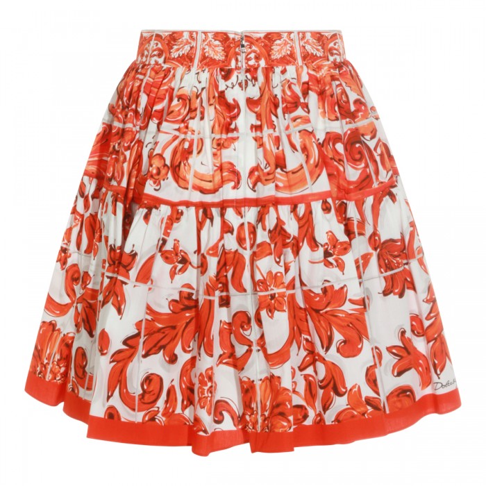 ORANGE AND WHITE COTTON SKIRT 2