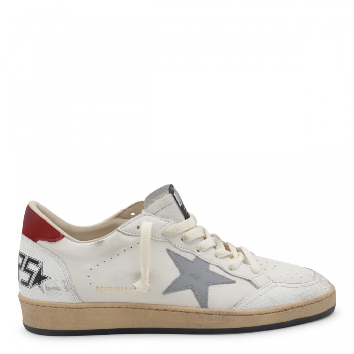 WHITE AND RED LEATHER...