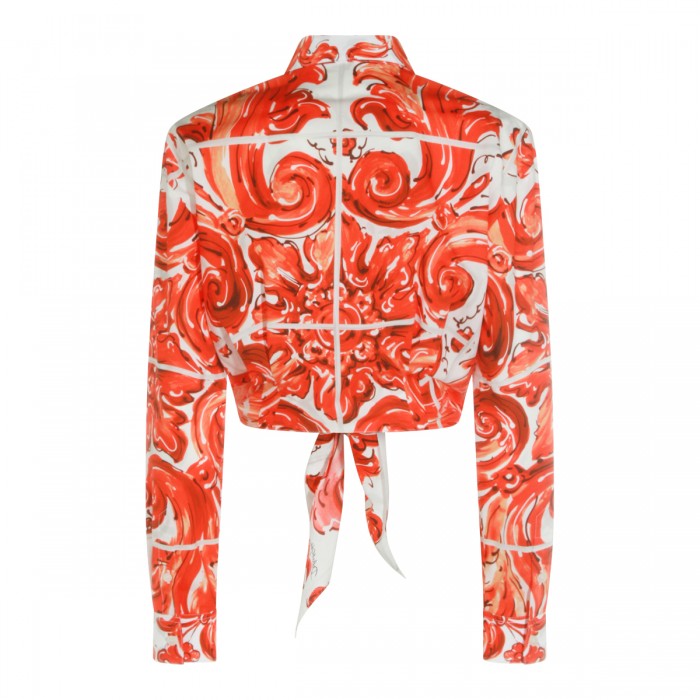 ORANGE AND WHITE COTTON SHIRT 2