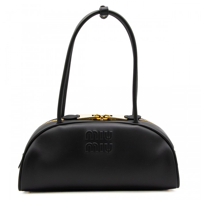 BLACK LEATHER SHOULDER BAG