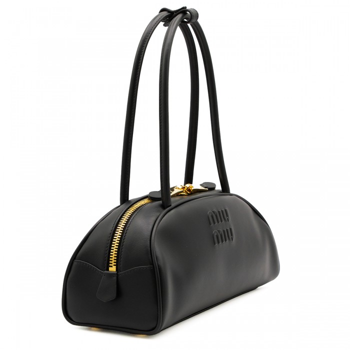BLACK LEATHER SHOULDER BAG 2