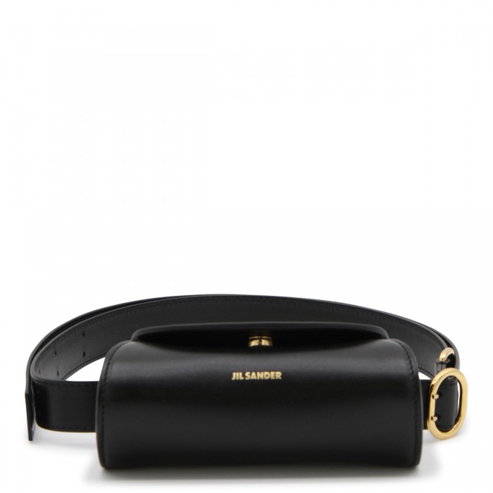 BLACK LEATHER CROSSBODY BAG